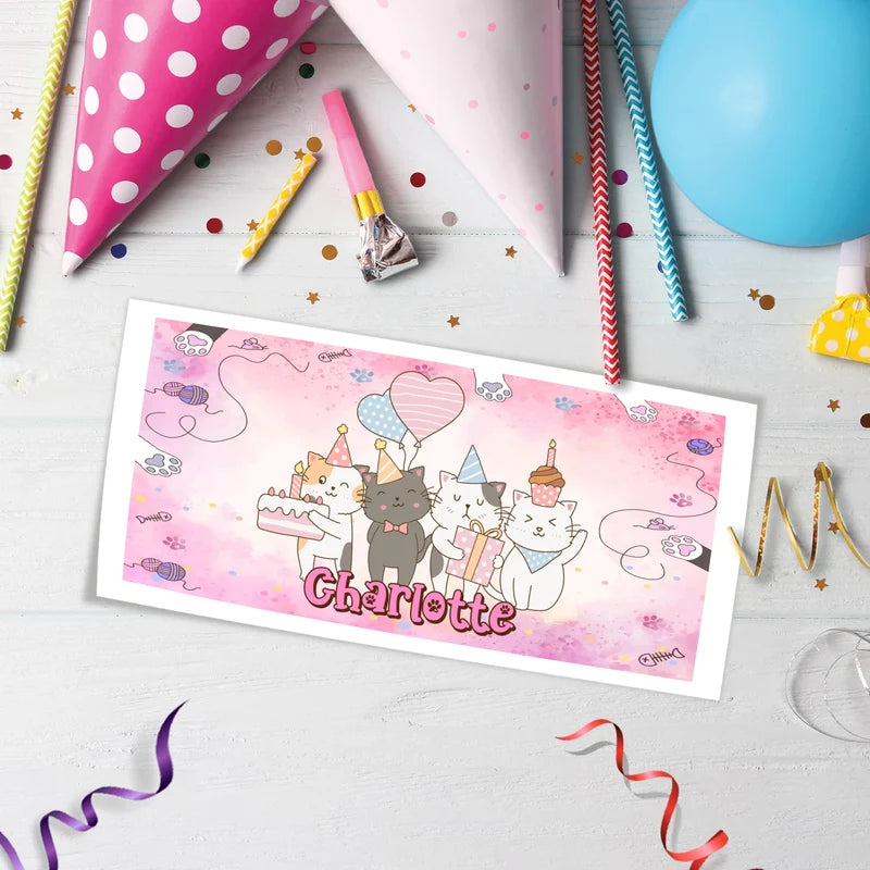 Cool Cats & Kittens Birthday Decorations, Cute Cat Party Supplies, Cat Lover Themed, Kitten Digital Template, Editable Cats & Kittens Image SVG PNG
