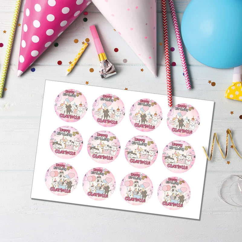 Cats & Kittens Personalized Cupcakes Toppers