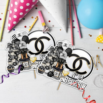Luxury Bag Birthday Decorations, Chanel Inspired Party Supplies, Designer Chanel Themed, Coco Chanel Digital Template, Editable Chanel Inspired Image SVG PNG