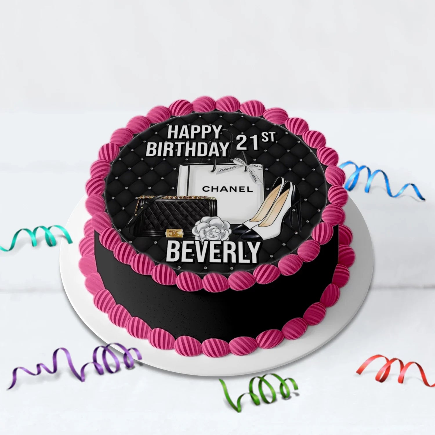 Luxury Bag Birthday Decorations, Chanel Inspired Party Supplies, Designer Chanel Themed, Coco Chanel Digital Template, Editable Chanel Inspired Image SVG PNG