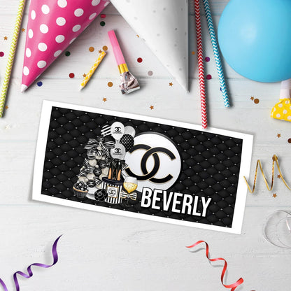 Luxury Bag Birthday Decorations, Chanel Inspired Party Supplies, Designer Chanel Themed, Coco Chanel Digital Template, Editable Chanel Inspired Image SVG PNG