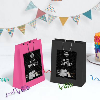 Luxury Bag Birthday Decorations, Chanel Inspired Party Supplies, Designer Chanel Themed, Coco Chanel Digital Template, Editable Chanel Inspired Image SVG PNG