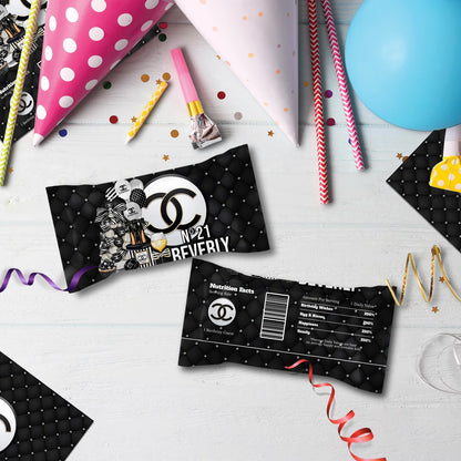 Luxury Bag Birthday Decorations, Chanel Inspired Party Supplies, Designer Chanel Themed, Coco Chanel Digital Template, Editable Chanel Inspired Image SVG PNG