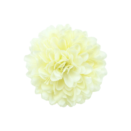 White Carnation Pompom  Artificial Flower Head Cake Topper | Flower Head Cake Decoration