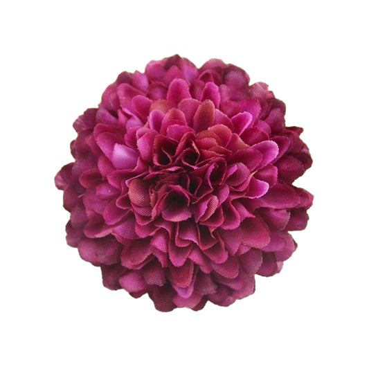 Red Wine Carnation Pompom  Artificial Flower Head Cake Topper | Flower Head Cake Decoration