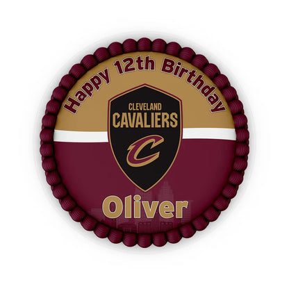 Cleveland Cavaliers edible icing cake image with logo and name printed on smooth white icing sheet