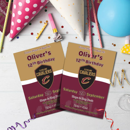 Cleveland Basketball Birthday Decorations, The Cavs Party Supplies, NBA Basketball Team Themed, Cleveland Cavaliers Digital Template, Editable Cleveland Cavaliers Image SVG PNG