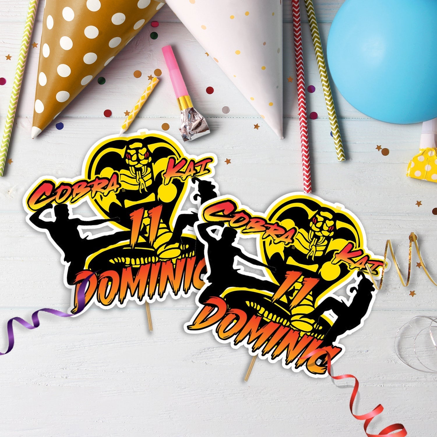 Cobra Kai Birthday Decorations, The Karate Kids Party Supplies, Martial Arts Themed, Netfix Series Digital Template, Editable Cobra Kai Image SVG PNG