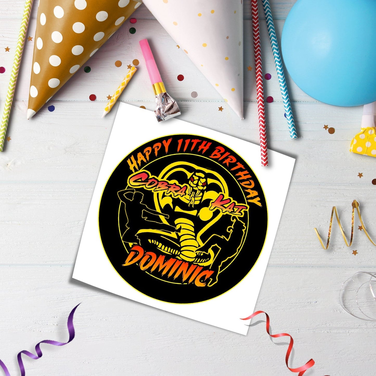 Cobra Kai Personalized Edible Icing Sheet Cake Images - Edible Icing Sheet Cake Images for Cobra Kai Themed Parties