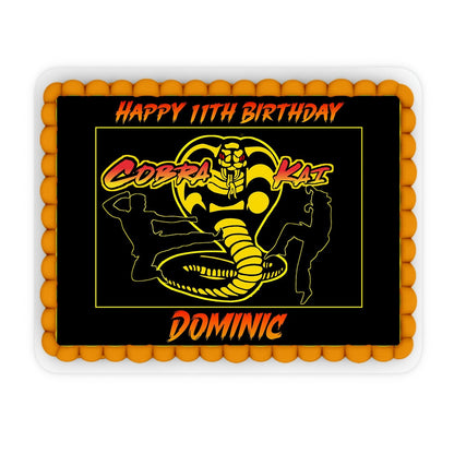 Cobra Kai Personalized Edible Sheet Cake Images