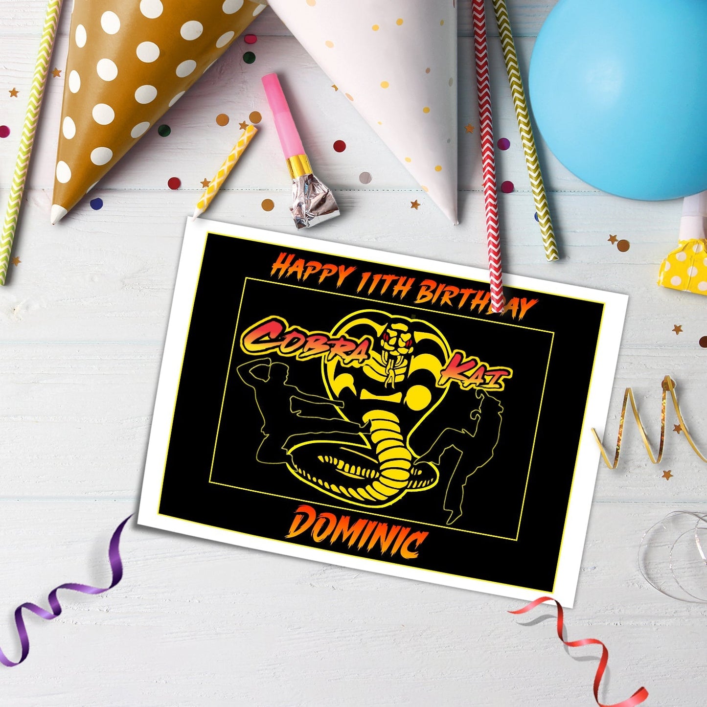 Cobra Kai Personalized Edible Sheet Cake Topper - - Custom Edible Sheet Cake Toppers for Cobra Kai Fans