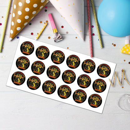 Cobra Kai Personalized Cupcakes Toppers - Custom Cupcake Toppers for Cobra Kai Themed Celebrations