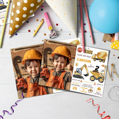 Construction Birthday Decorations, Engineer Birthday Party Supplies, Excavator Themed, Digger Digital Template, Editable Construction Image SVG PNG