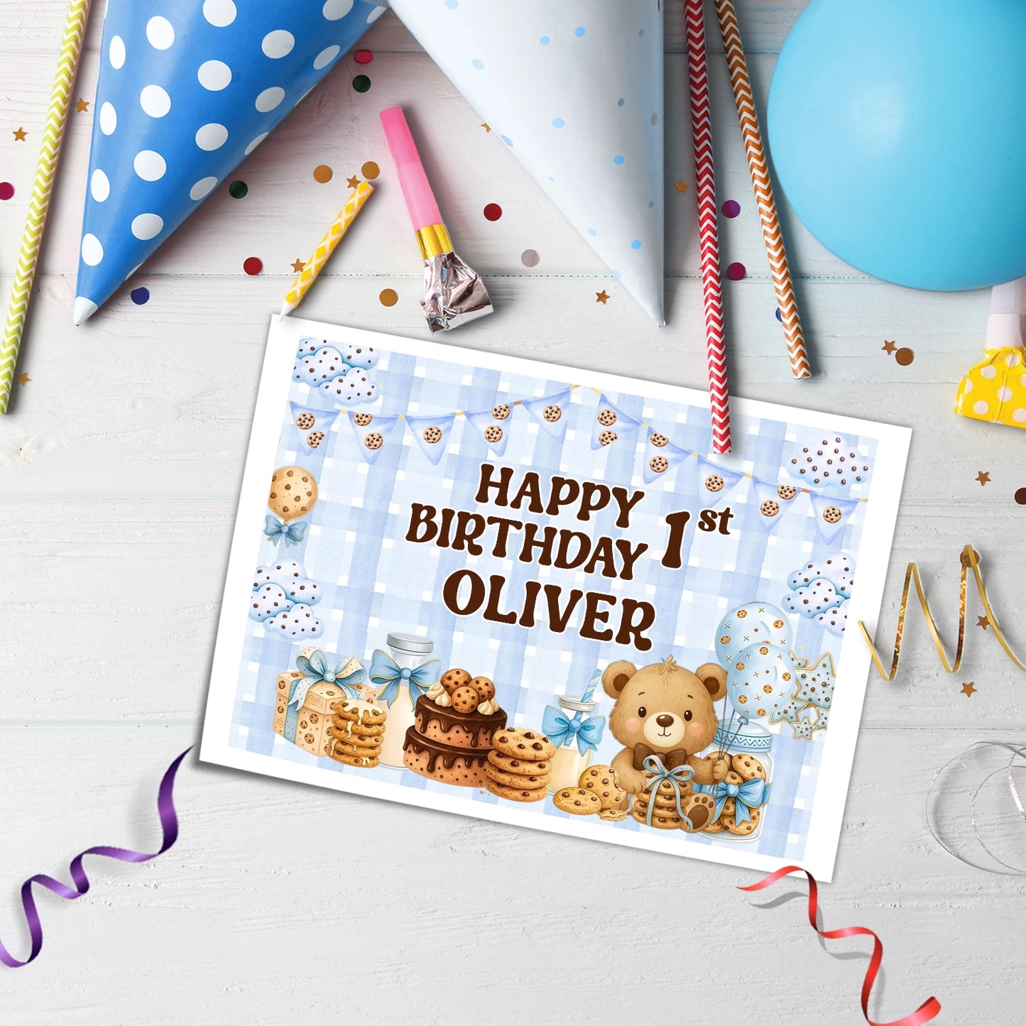 Best Cookies & Milk Personalized Icing Sheet Cake Topper Images