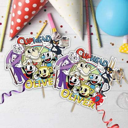 cuphead Birthday Decorations, netflix Party Supplies, cuphead games Themed, cuphead Digital Template, Editable CUPHEAD Image SVG PNG