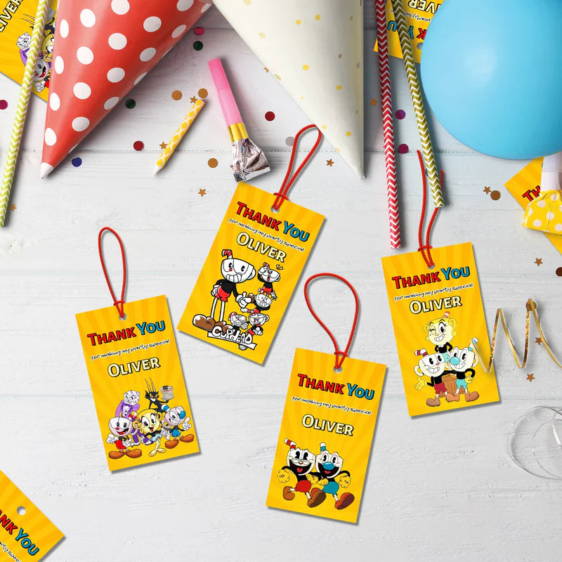 cuphead Birthday Decorations, netflix Party Supplies, cuphead games Themed, cuphead Digital Template, Editable CUPHEAD Image SVG PNG