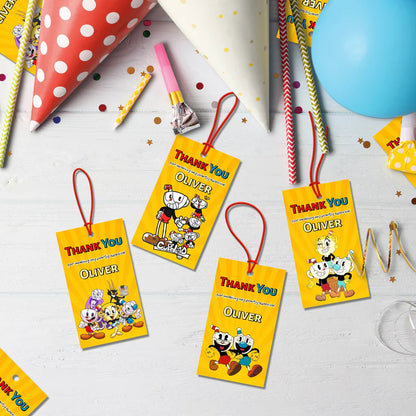 cuphead Birthday Decorations, netflix Party Supplies, cuphead games Themed, cuphead Digital Template, Editable CUPHEAD Image SVG PNG