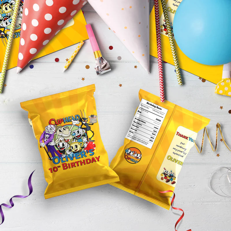 cuphead Birthday Decorations, netflix Party Supplies, cuphead games Themed, cuphead Digital Template, Editable CUPHEAD Image SVG PNG
