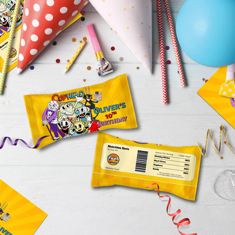 cuphead Birthday Decorations, netflix Party Supplies, cuphead games Themed, cuphead Digital Template, Editable CUPHEAD Image SVG PNG