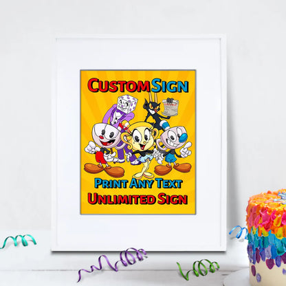 cuphead Birthday Decorations, netflix Party Supplies, cuphead games Themed, cuphead Digital Template, Editable CUPHEAD Image SVG PNG