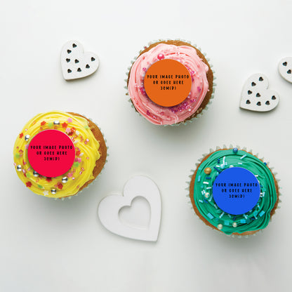 Custom Image - Edible Icing Image Cupcakes 3cm (Diameter)