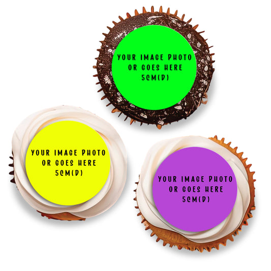 Custom Image - Edible Icing Image Cupcakes 5cm (Diameter)