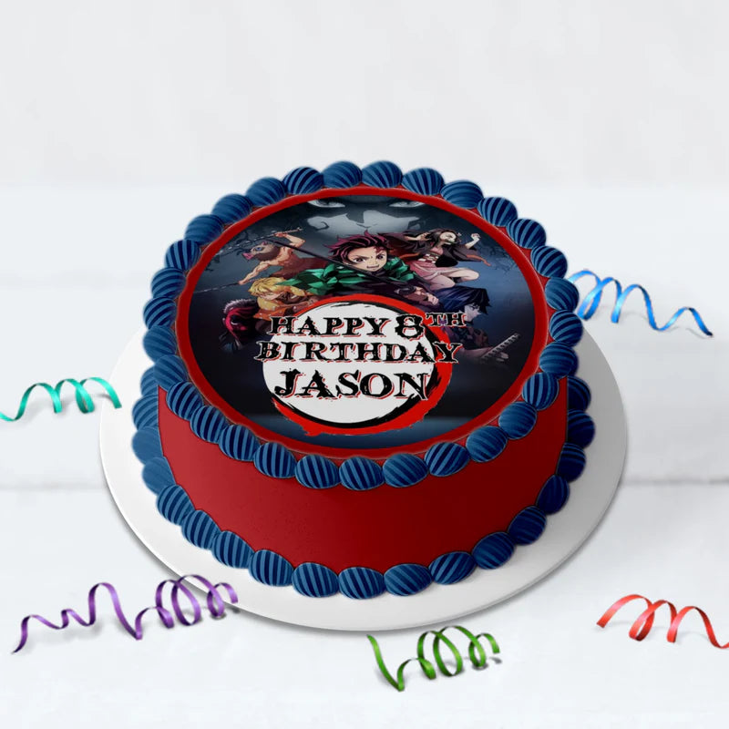 Demon Slayer Birthday Decorations, Anime Series Party Supplies, Demon Slayer Themed, Demon Slayer Digital Template, Editable Demon Slayer Image SVG PNG