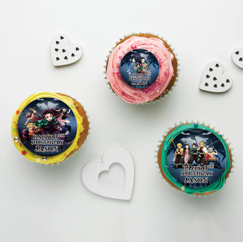 Demon Slayer Birthday Decorations, Anime Series Party Supplies, Demon Slayer Themed, Demon Slayer Digital Template, Editable Demon Slayer Image SVG PNG