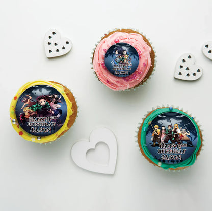 Demon Slayer Birthday Decorations, Anime Series Party Supplies, Demon Slayer Themed, Demon Slayer Digital Template, Editable Demon Slayer Image SVG PNG