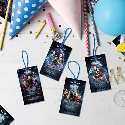 Demon Slayer Birthday Decorations, Anime Series Party Supplies, Demon Slayer Themed, Demon Slayer Digital Template, Editable Demon Slayer Image SVG PNG