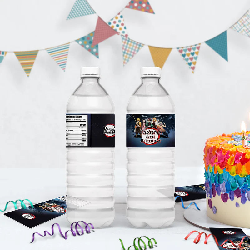 Demon Slayer Birthday Decorations, Anime Series Party Supplies, Demon Slayer Themed, Demon Slayer Digital Template, Editable Demon Slayer Image SVG PNG