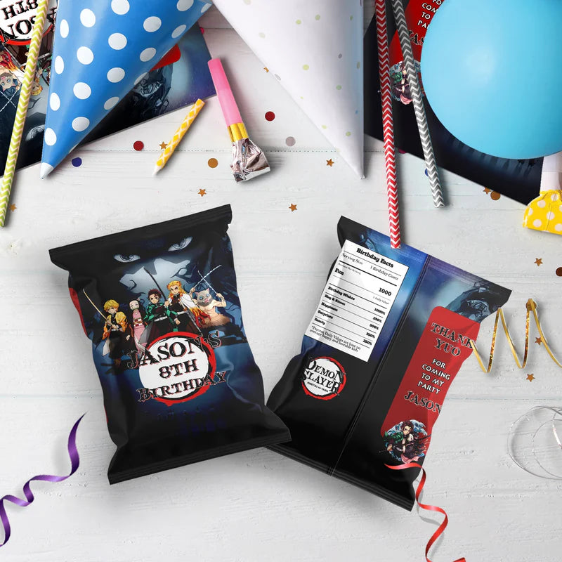 Demon Slayer Birthday Decorations, Anime Series Party Supplies, Demon Slayer Themed, Demon Slayer Digital Template, Editable Demon Slayer Image SVG PNG