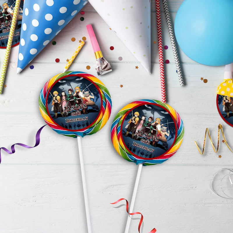 Demon Slayer Birthday Decorations, Anime Series Party Supplies, Demon Slayer Themed, Demon Slayer Digital Template, Editable Demon Slayer Image SVG PNG