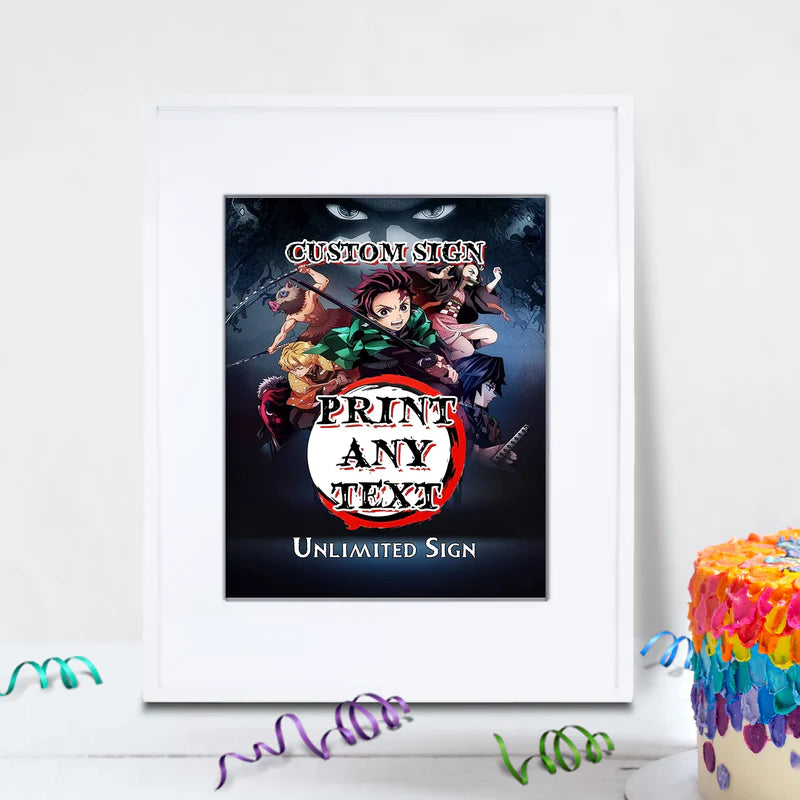 Demon Slayer Birthday Decorations, Anime Series Party Supplies, Demon Slayer Themed, Demon Slayer Digital Template, Editable Demon Slayer Image SVG PNG