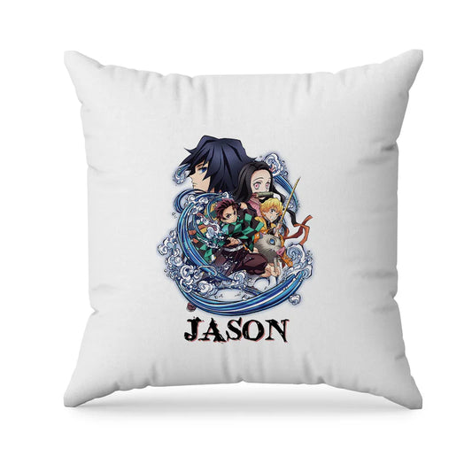 Demon Slayer pillowcase with anime character print and soft fabric texture