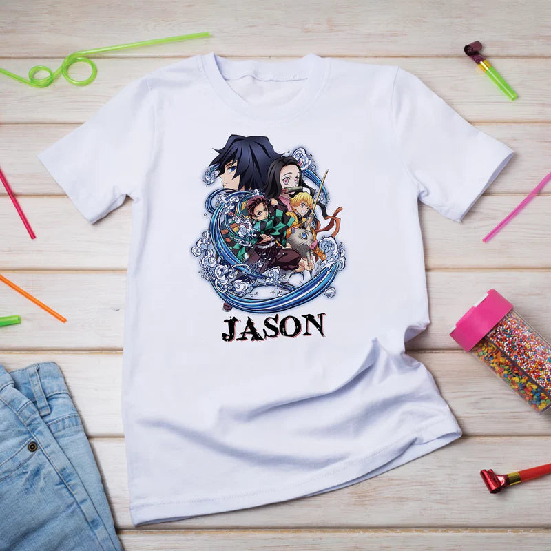 Demon Slayer Birthday Decorations, Anime Series Party Supplies, Demon Slayer Themed, Demon Slayer Digital Template, Editable Demon Slayer Image SVG PNG