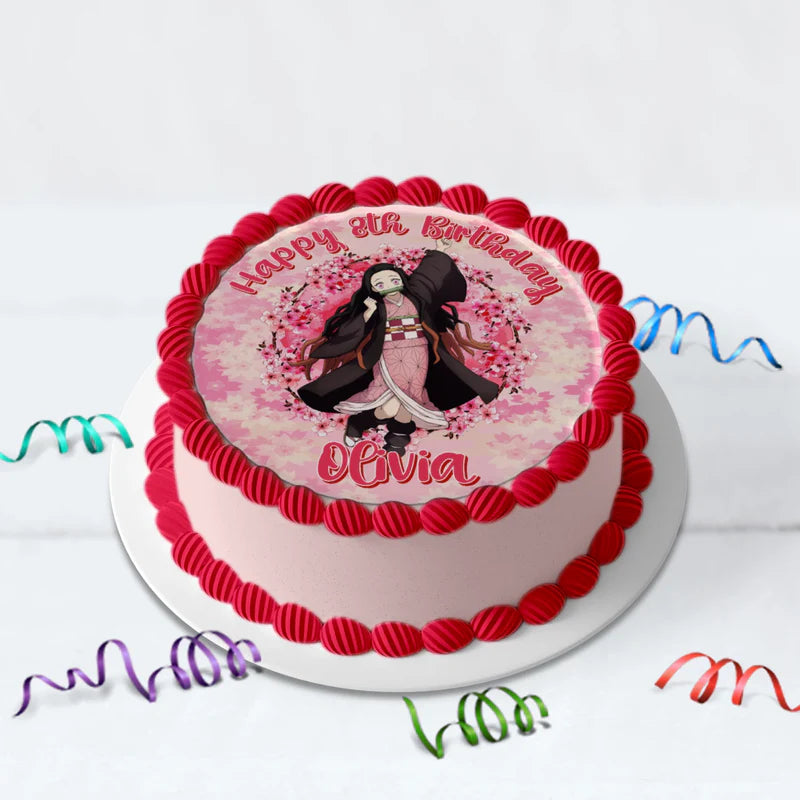 Demon Slayer  Birthday Decorations, Nezuko Party Supplies, Anime Themed, Demon Slayer Girl Digital Template, Editable Demon Slayer Nezuko Kamado Image SVG PNG