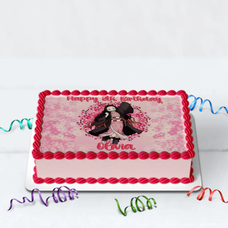 Demon Slayer  Birthday Decorations, Nezuko Party Supplies, Anime Themed, Demon Slayer Girl Digital Template, Editable Demon Slayer Nezuko Kamado Image SVG PNG