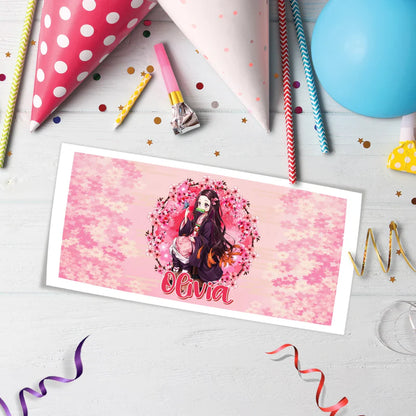 Demon Slayer  Birthday Decorations, Nezuko Party Supplies, Anime Themed, Demon Slayer Girl Digital Template, Editable Demon Slayer Nezuko Kamado Image SVG PNG