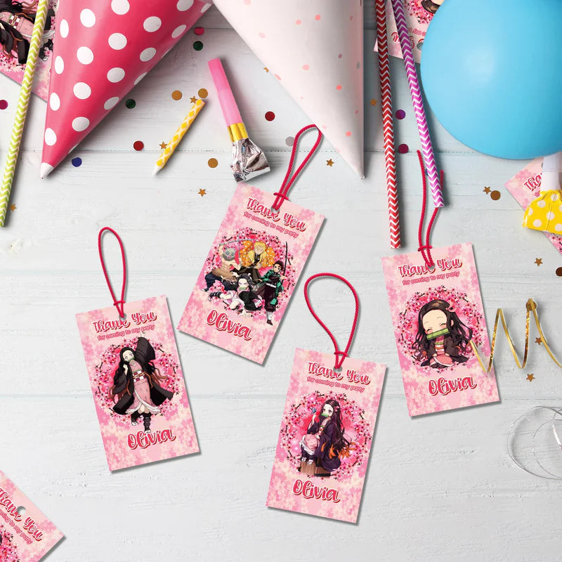 Demon Slayer  Birthday Decorations, Nezuko Party Supplies, Anime Themed, Demon Slayer Girl Digital Template, Editable Demon Slayer Nezuko Kamado Image SVG PNG