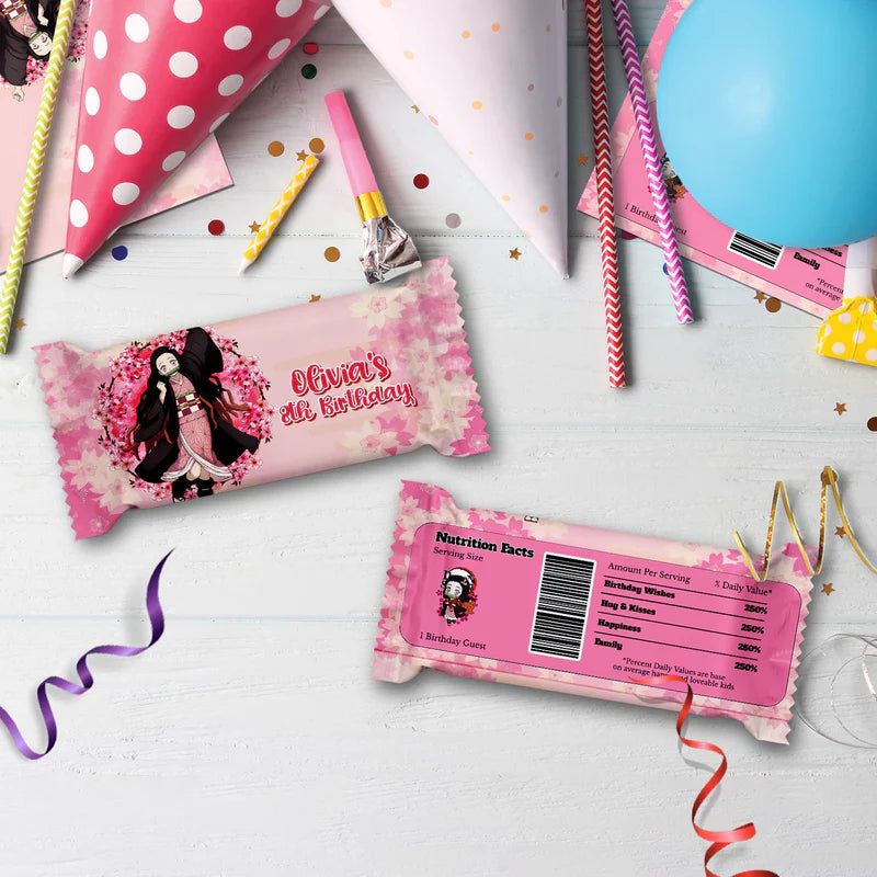 Demon Slayer  Birthday Decorations, Nezuko Party Supplies, Anime Themed, Demon Slayer Girl Digital Template, Editable Demon Slayer Nezuko Kamado Image SVG PNG