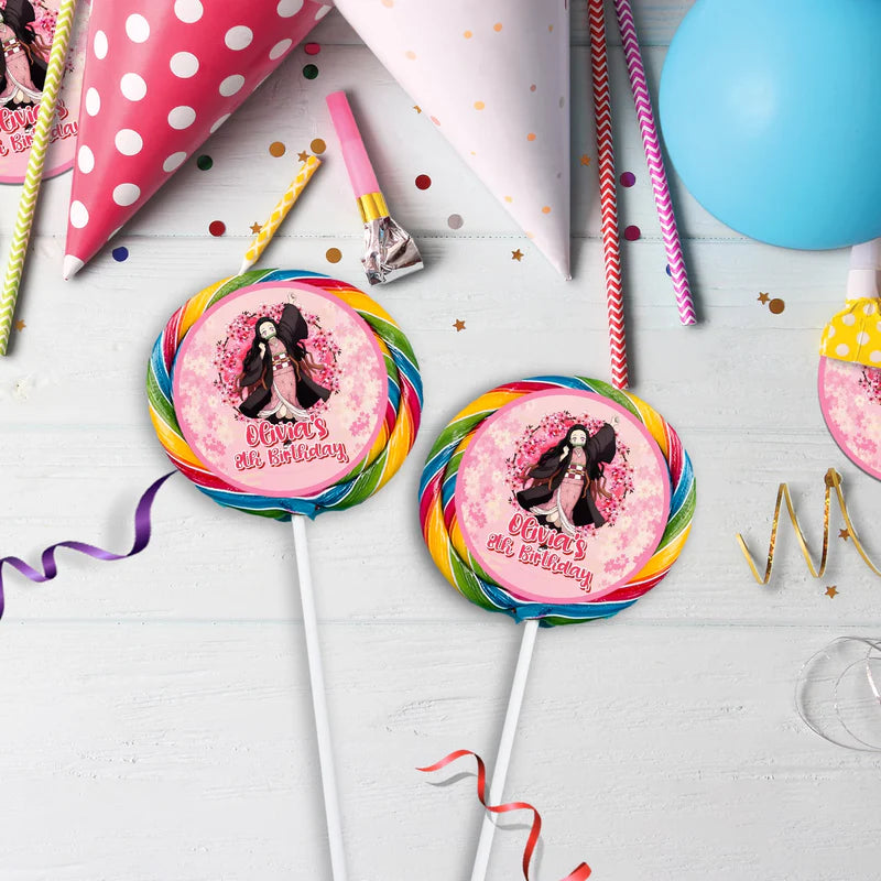 Demon Slayer  Birthday Decorations, Nezuko Party Supplies, Anime Themed, Demon Slayer Girl Digital Template, Editable Demon Slayer Nezuko Kamado Image SVG PNG