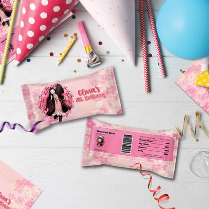Demon Slayer  Birthday Decorations, Nezuko Party Supplies, Anime Themed, Demon Slayer Girl Digital Template, Editable Demon Slayer Nezuko Kamado Image SVG PNG