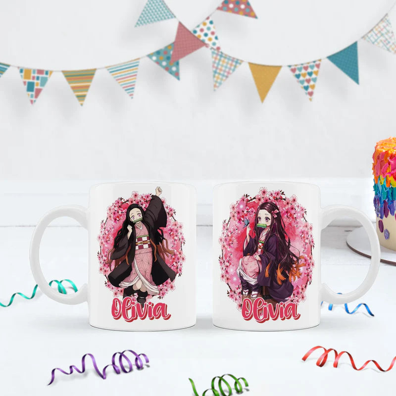 Demon Slayer  Birthday Decorations, Nezuko Party Supplies, Anime Themed, Demon Slayer Girl Digital Template, Editable Demon Slayer Nezuko Kamado Image SVG PNG