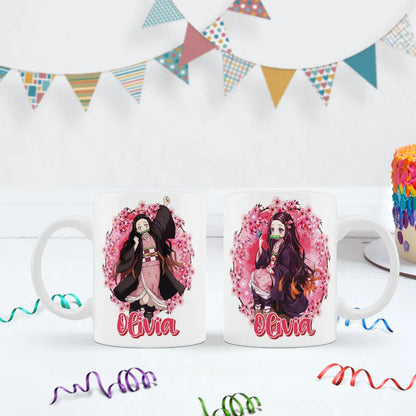 Demon Slayer  Birthday Decorations, Nezuko Party Supplies, Anime Themed, Demon Slayer Girl Digital Template, Editable Demon Slayer Nezuko Kamado Image SVG PNG