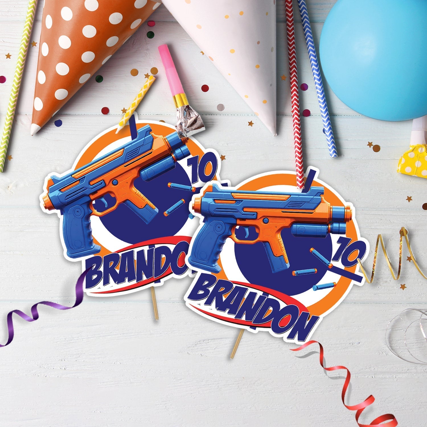 Nerf Birthday Decorations, Water Gun Party Supplies, Gun War, Dart Gun, Dart Gun SVG