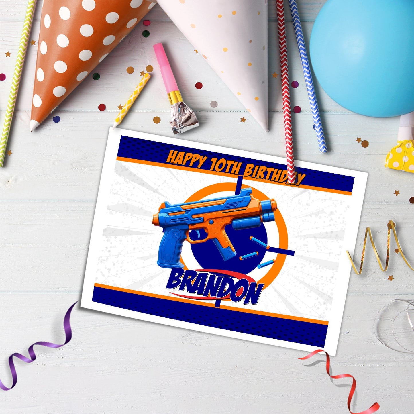 Personalize Your Party: Nerf Personalized Cake Images - Rectangle for Unique Celebrations