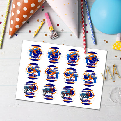 Sweeten Your Celebration: Nerf Personalized Cupcakes Toppers for Joyful Events