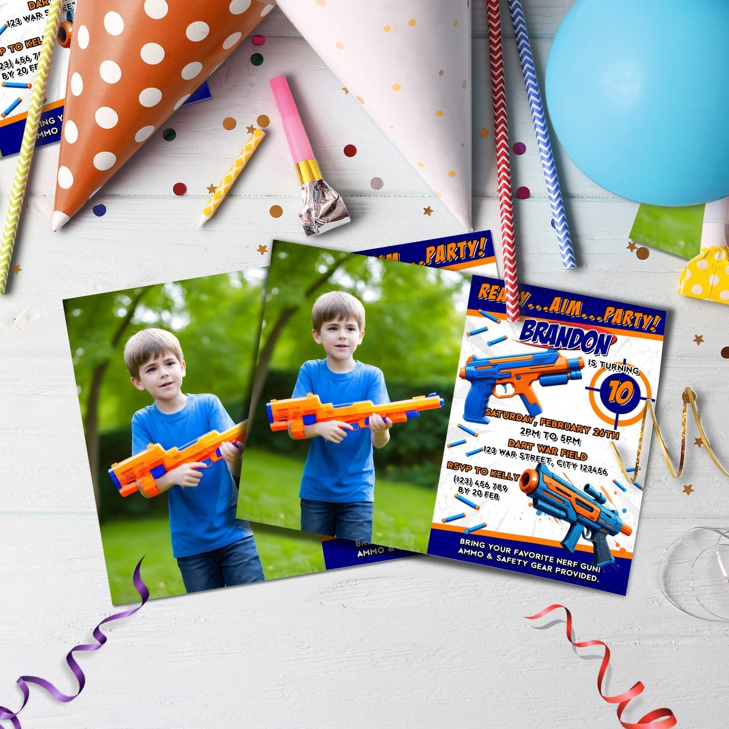 Nerf Birthday Decorations, Water Gun Party Supplies, Gun War, Dart Gun, Dart Gun SVG