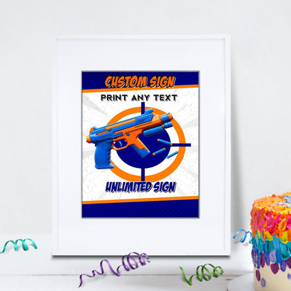 Nerf Birthday Decorations, Water Gun Party Supplies, Gun War, Dart Gun, Dart Gun SVG